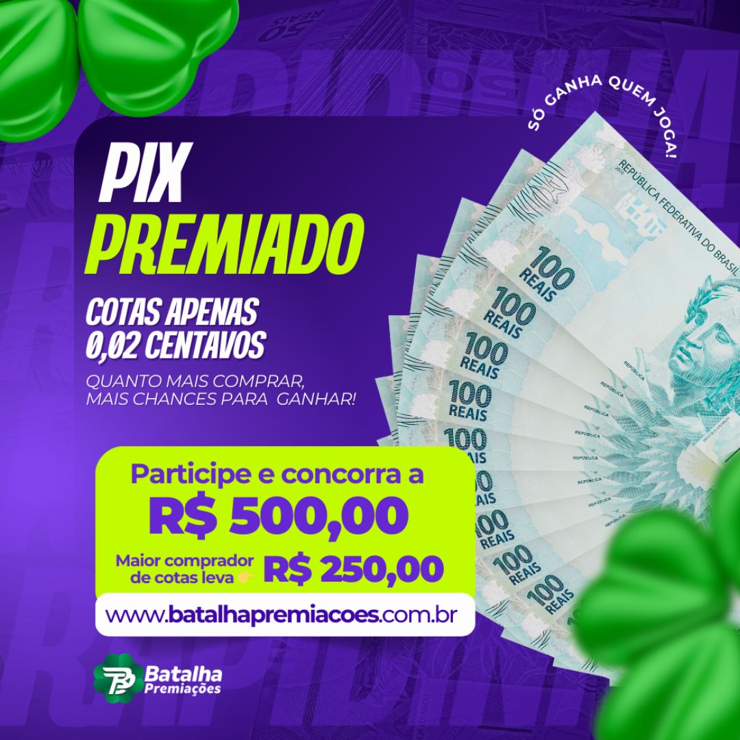 PIX PREMIADO DE 500 REAIS COM APENAS 2 CENTAVOS