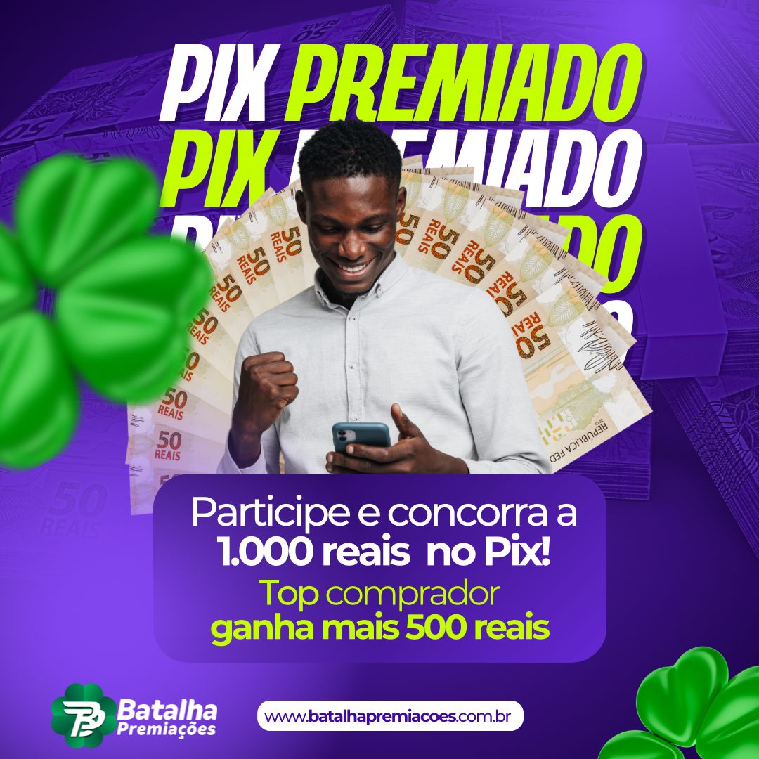 Pix premiado de mil reais